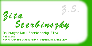 zita sterbinszky business card
